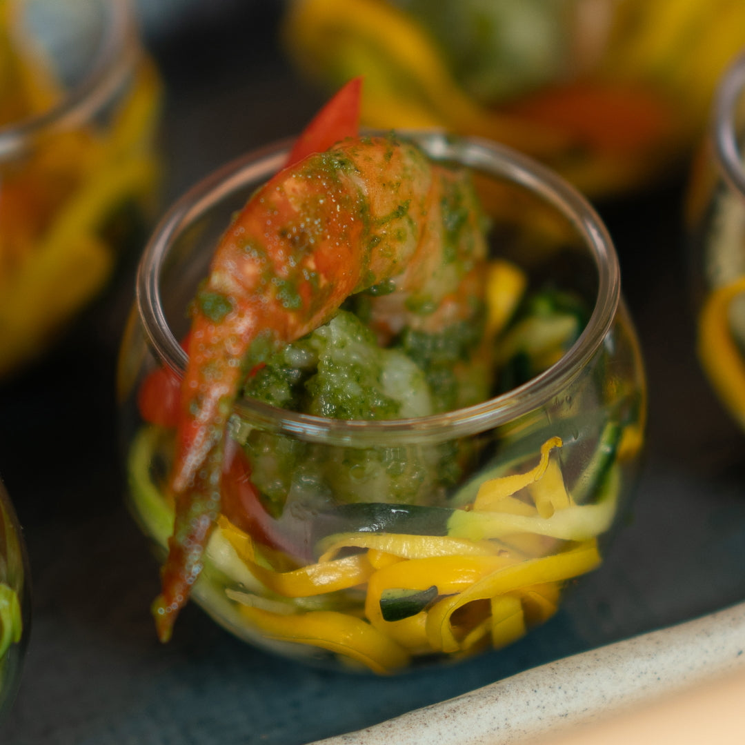 ZUCCHINI WITH PESTO &SHRIMP | 鮮蝦 意式 青瓜配羅勒醬(20pcs)